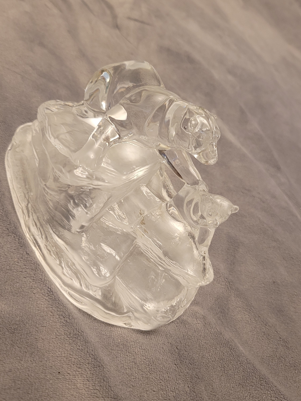 Cristal D'Arques Polar Bear with Cub Figurine Decorative Accent - Clear